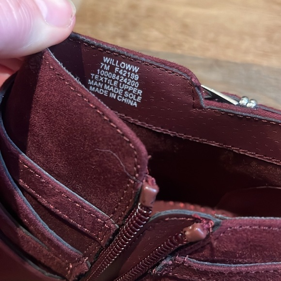 Women's Burgundy Ankle Boots size 7 - Picture 4 of 5